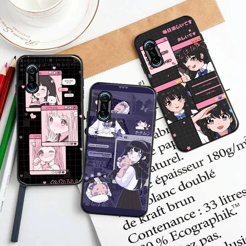 

Kawaii Anime Cartoon Phone Case For Samsung Galaxy A72 A52 A51 A71 4G 5G Funda Coque Carcasa Cases Back Cover Cute Girl Pink