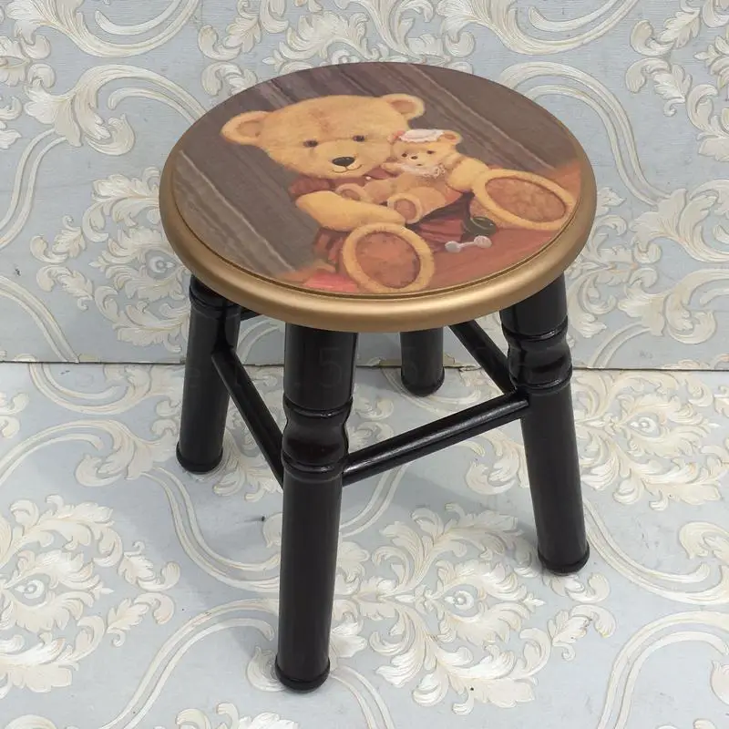 Новинка Европейский стиль Низкий стул из цельного дерева Мебель для ног Обувь