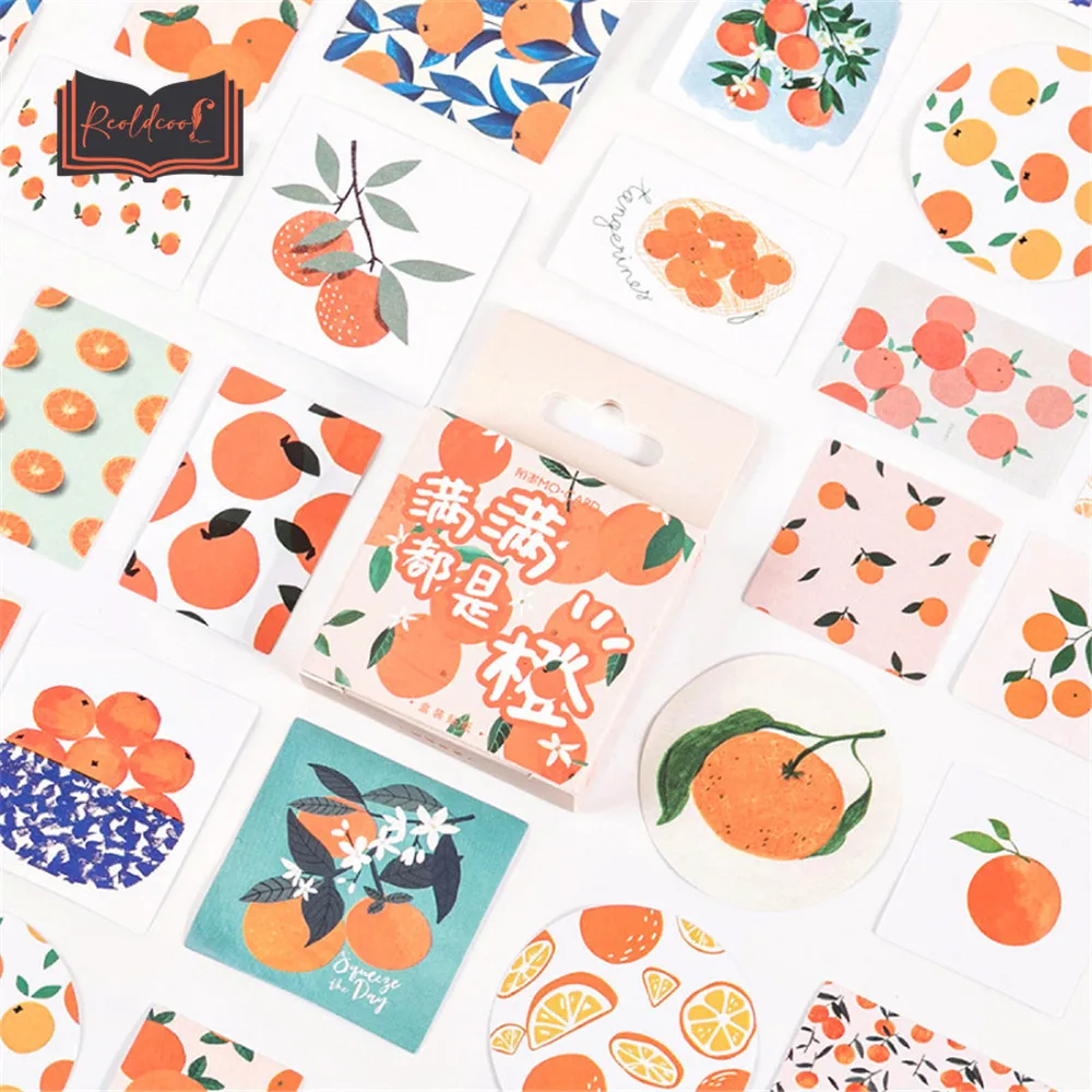 

46 Pcs/pack Orange Hand Account Sticker Stationery DIY Scrapbooking Album Planner Journal Decorations Diary Label Stickers