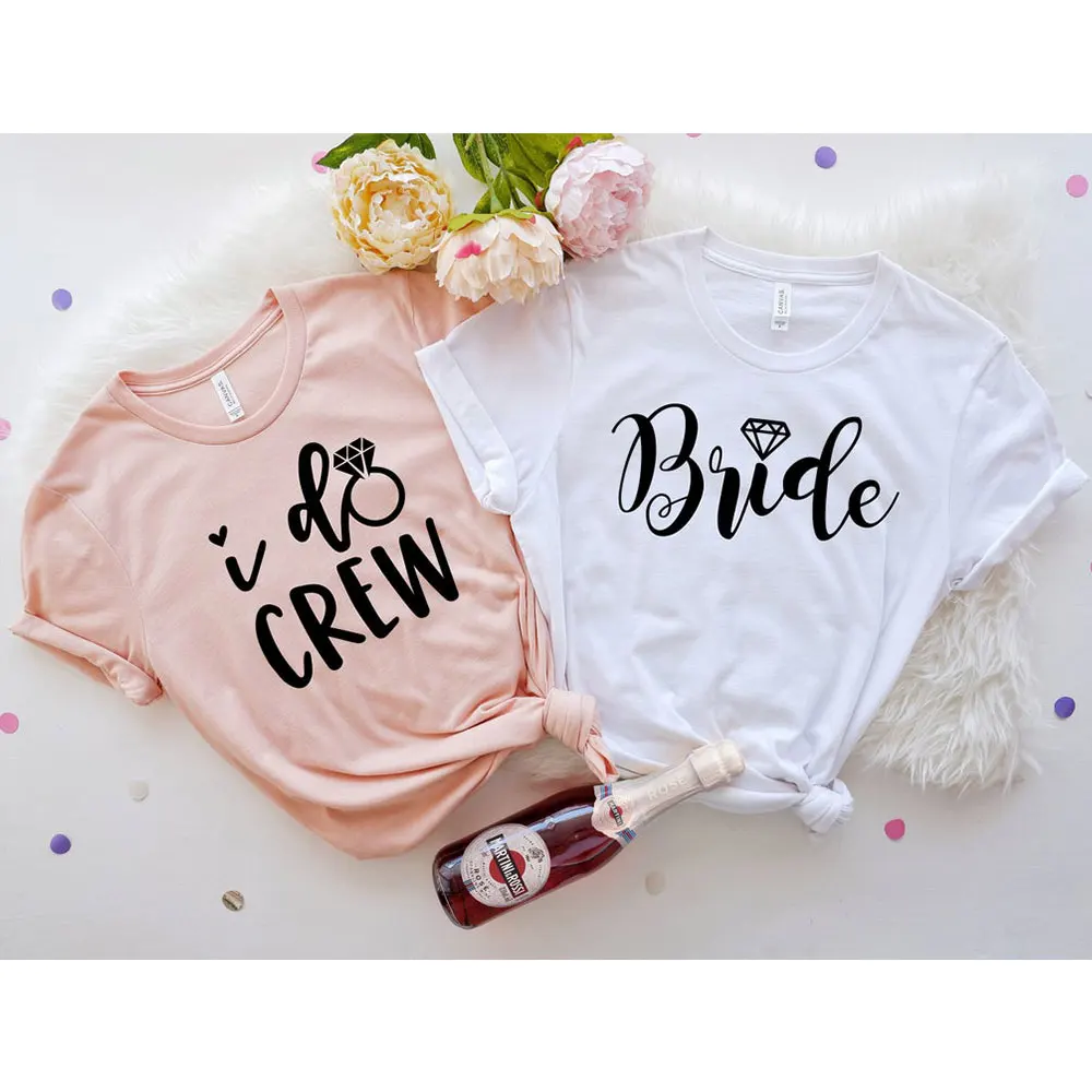 

Team Bride T Shirt I Do Crew Tops Bridal Engagement Party Teeshirt Wedding Bachelorette Party Shirt Bridesmaid Clothes For Women