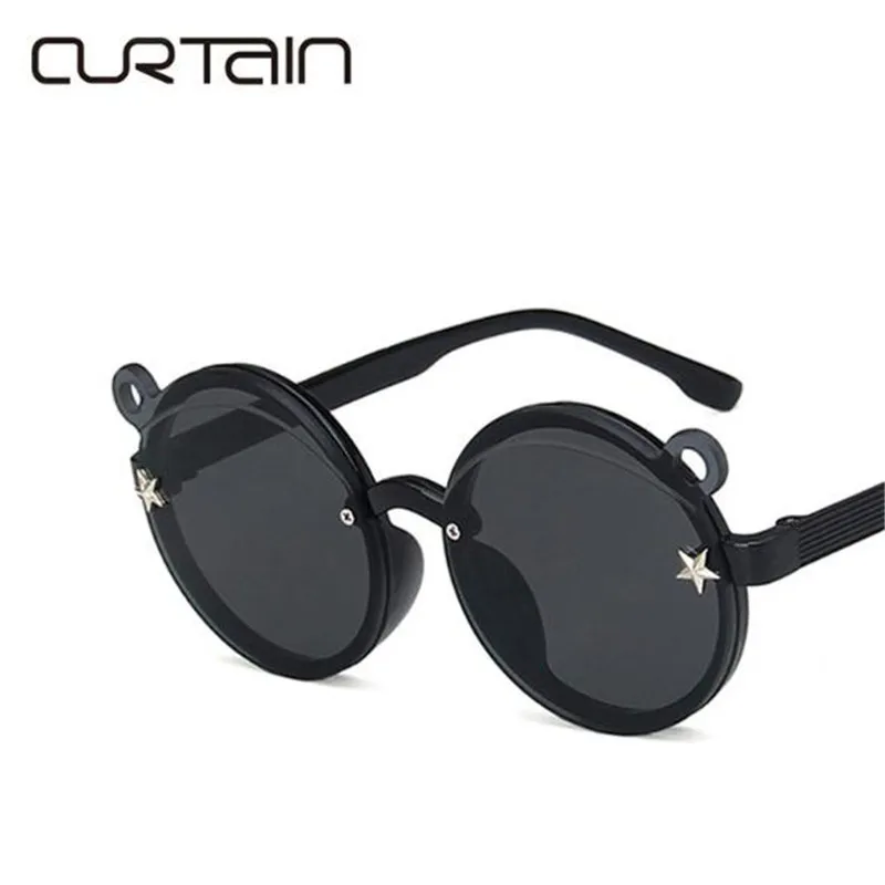 Oculos милые круглые солнцезащитные очки с медвежьими ушками детские как у звезд
