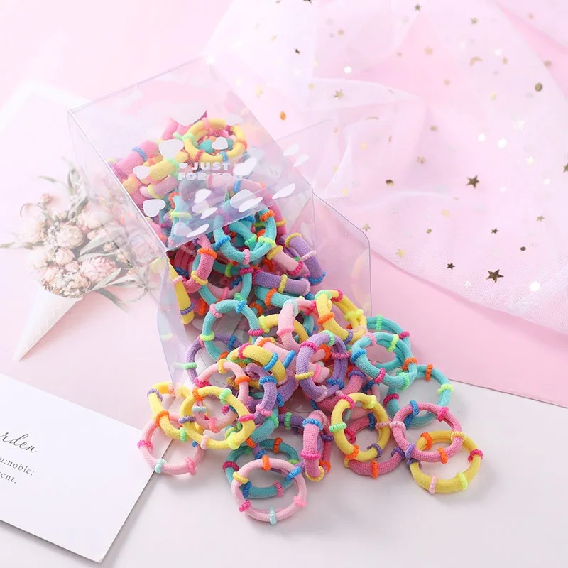 1 50 шт./кор. для девочек милый цветной зарядный кабель в нейлоновый оплетке с мягкой эластичной резинки для волос галстук резинки дети хвост держатель резинки для волос аксессуары - Цвет: 1