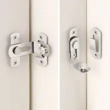 Stainless Steel Right Angle Locking Latch Sliding Barn Door Lock Doors Windows Safety Security Home Anti-Theft Guard