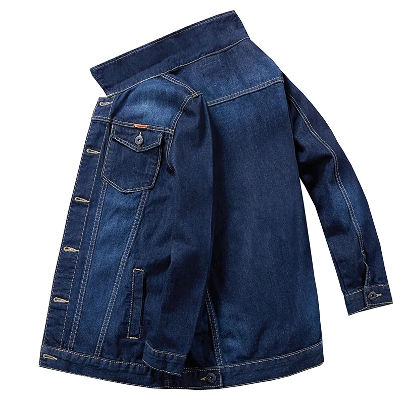 

men's clothing Hong Kong Style loose Denim Wear Resistant fashion jacket liangzai chaopai coat Korean casual slim top