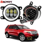 Автомобильный светодиодный противотуманный светильник для Ford Explorer 2011 2012 2013 2014 дневные ходовые огни светильник 12V для Ford Focus Fusion Fiesta Transit край EcoSport
