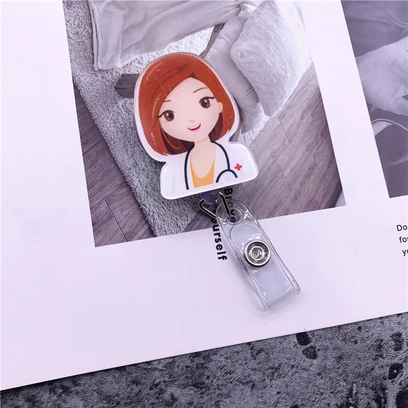 Card Holder Name Tag Lanyard Keychain Badge With Nurse Accessories Retractable | Канцтовары для офиса и дома