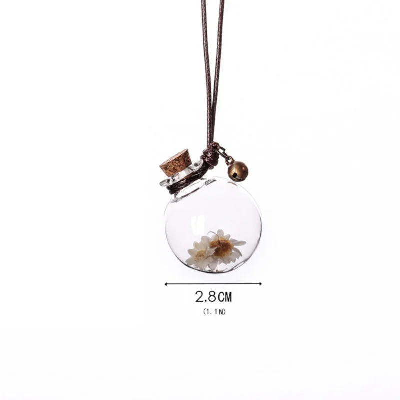 

Car Perfume Bottle Empty Hanging Bottle for Essential Oils Perfume Pendant Auto Ornament with Flower Air Freshener 2020