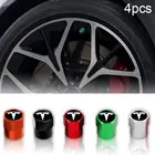Стайлинг автомобиля, 4 шт., 3D Металлические колпачки клапанов шин, колпачки для воздушных стеблей автомобильных шин для Tesla Model 3 Model X Model S, аксессуары для автомобильных колес