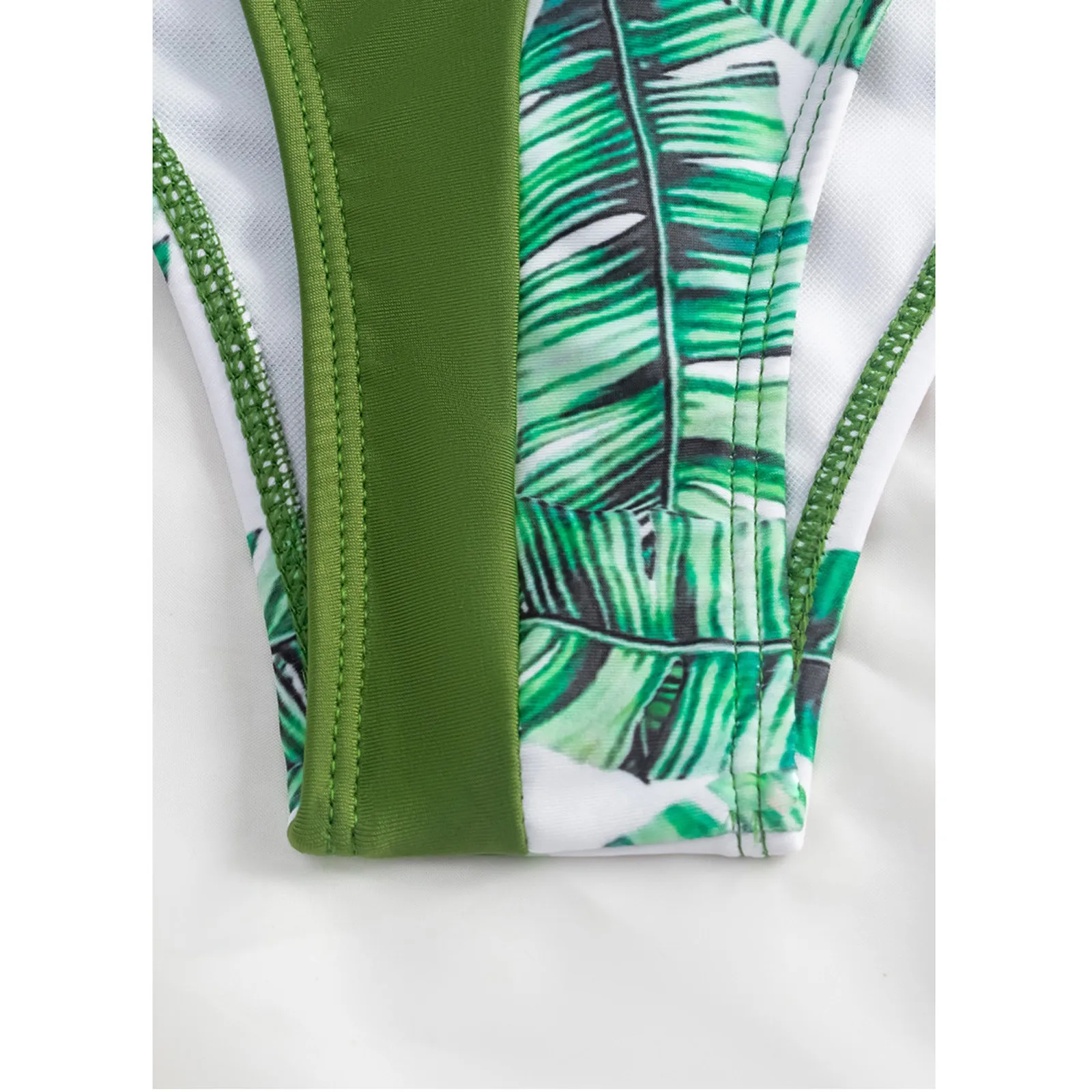 

Beach Women's Swimsuit Color Blocked One-piece Bikini Lace Up Sexy 2021 swimwear women