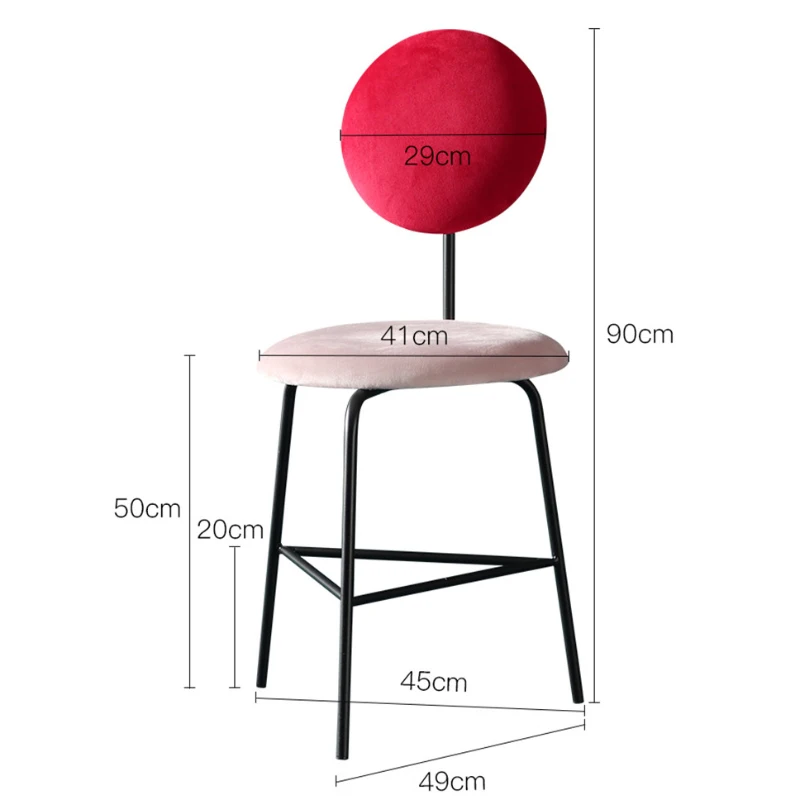 

Nordic Dining Chairs Kitchen Ins Makeup Chair Home Ins Backrest Modern Iron Dining Chair Simple Creative Beauty Salon Nail Chair