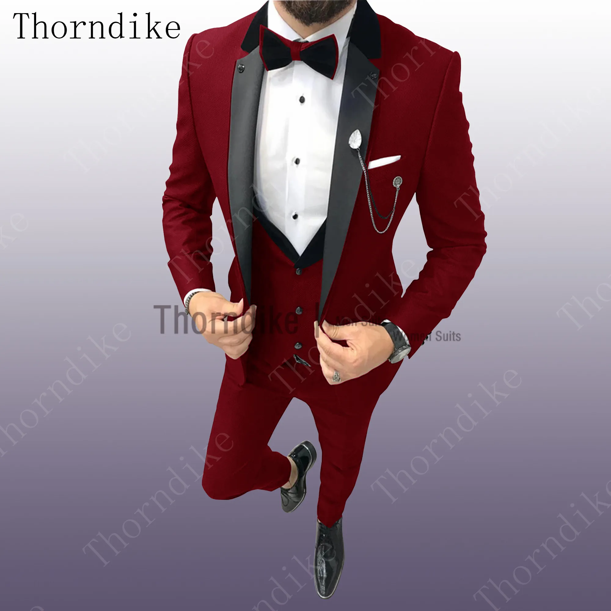 Мужские коричневые костюмы Thorndike 2021 Модный женский костюм очаровательный 15