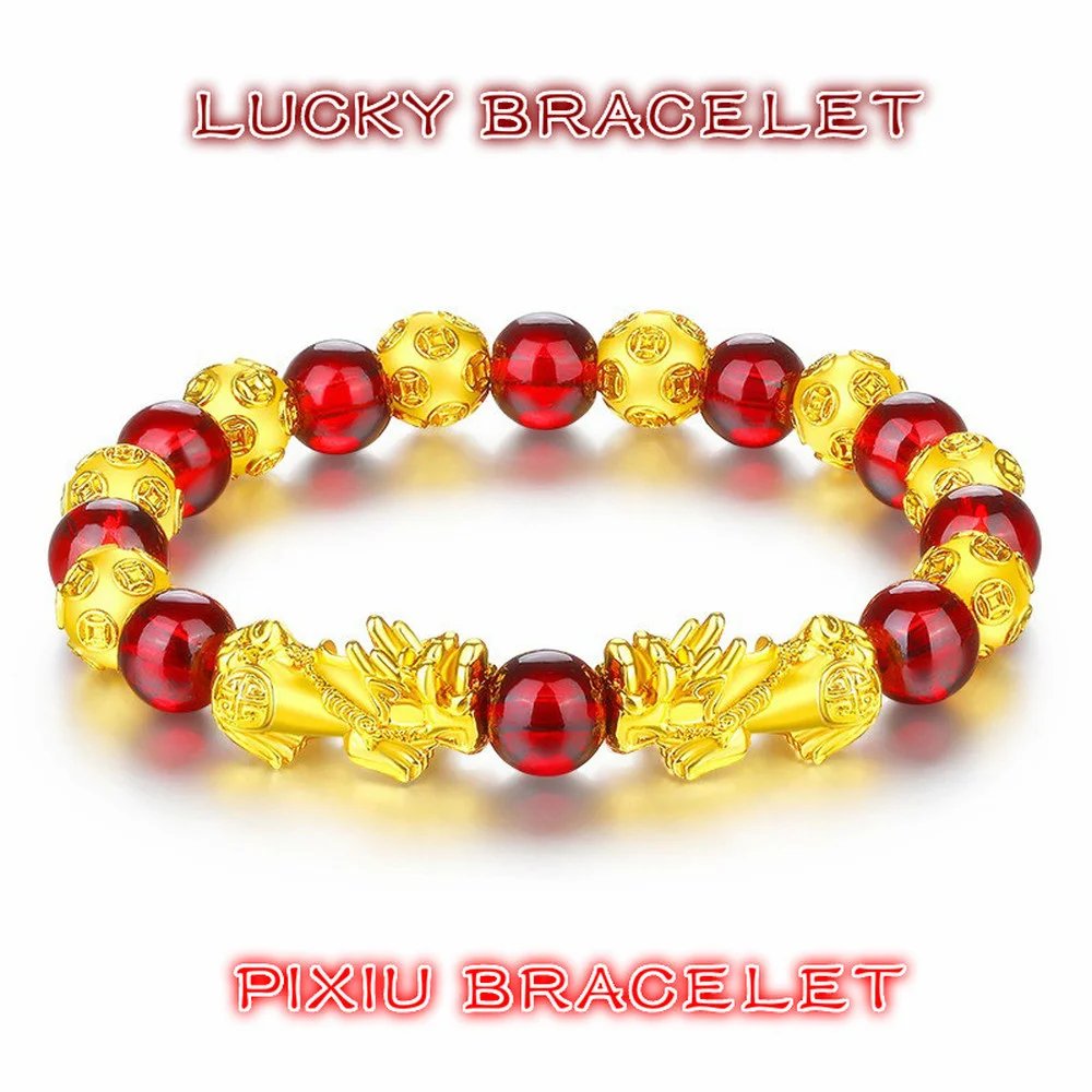 

Pixiu Feng Shui Bracelet Hard Gold Brave Garnet Bracelet Crystal Vietnam Sand Money Beaded Bracelet Lucky Charm Bracelet Jewelry