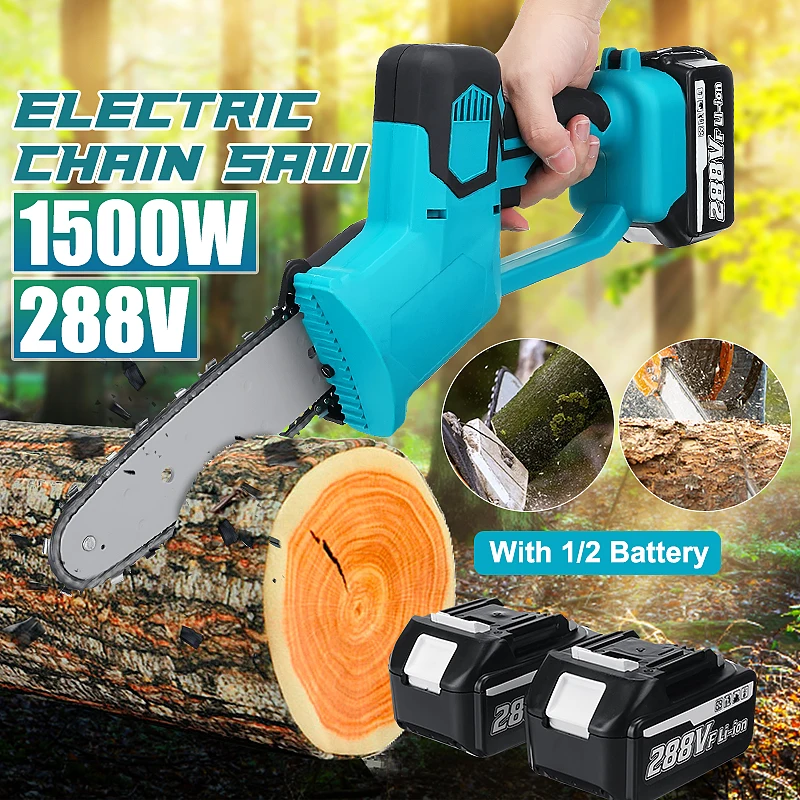 Перезаряжаемая электрическая пила для цепной пилы 8 дюймов 288 в 2 батарейки ПК 1500