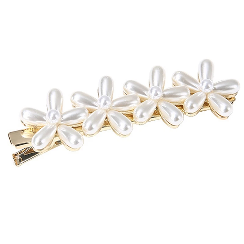 

1Pc Fashion Pearl Imitation Beads Hair Clip For Women Barrette Handmade Pearl Flower Stick Hairpin Hair Styling Accessories