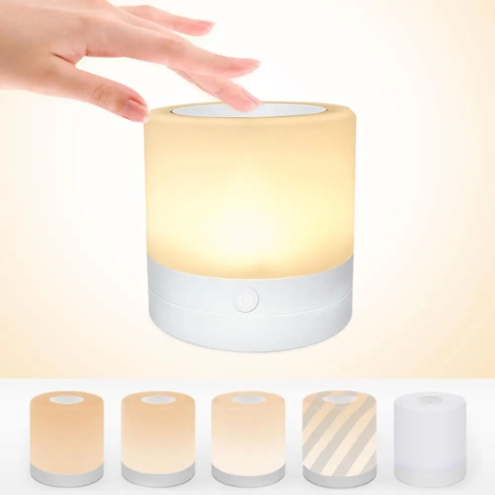 

USB Rechargeable LED Night Light RGB Colorful Smart Touching Control Night Lamp LED Dimmable Table Lamp Bedroom Bedside Light