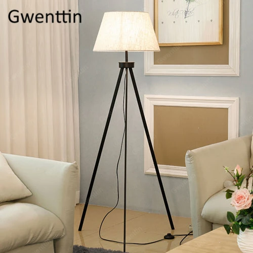 Floor Lamp A Скандинавский тренога Торшеры для гостиной, спальни, абажур, Светильники для дома, арт-деко, современные светодиодные световые стойки, светильник - Цвет абажура: Floor Lamp A