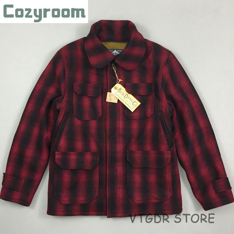

Шерстяная клетчатая охотничья куртка Cozyroom, винтажное зимнее мужское шерстяное флисовое пальто черного цвета