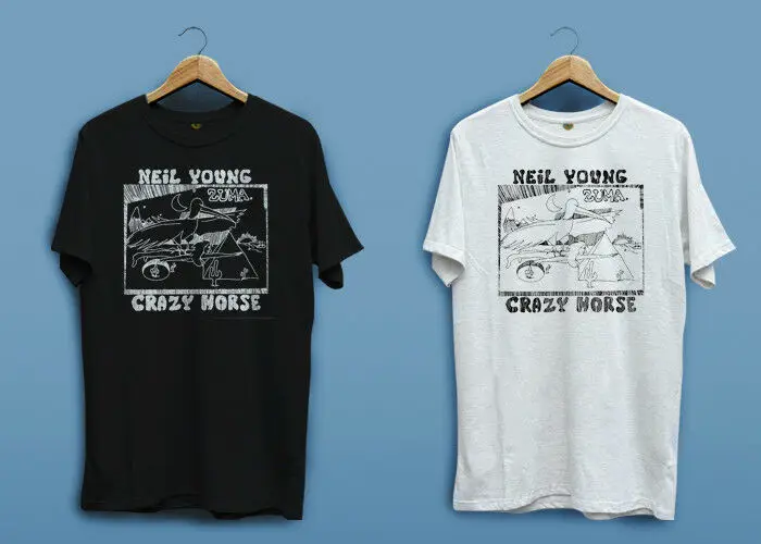 Новинка Мужская футболка с надписью New YL YOUNG CRAZY HORSE Rock Music белая черная размеры XS-2XL