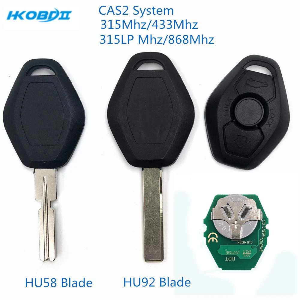 HKOBDII для системы BMW CAS2 1 3 5 7 серии 315/433/315LP/868 МГц с 46 электронным чипом лезвием HU92 HU58 -
