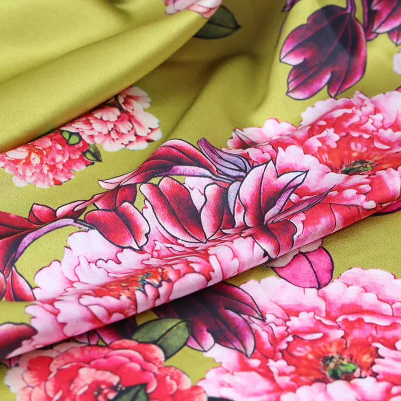 

118cm printed stretch silk fabric satin 19mm silk stretch satin fabric meter digital inkjet dress fabric wholesale silk cloth