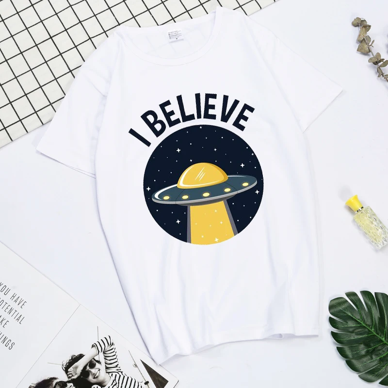 

Believe Women T Shirt The X Files I Want To Believe T-Shirt Men Streetwear Tee Shirt Awesome Printed Short-Sleeve Tshirt