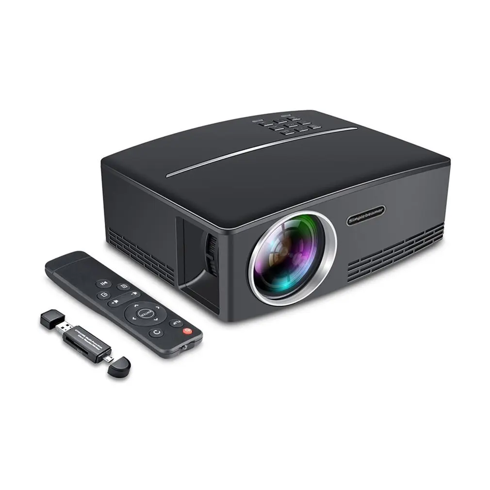 Мини портативный проектор 1080P LED LCD VGA hdmi домашний кинотеатр 1800 лм Домашний USB Plug &