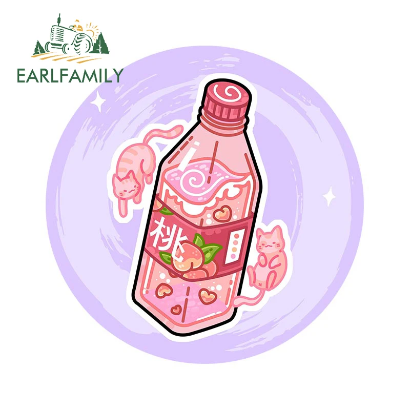 

EARLFAMILY 13 см x 13 см для персикового напитка, автомобильная наклейка, модные креативные наклейки, простые автомобильные аксессуары, доска для с...
