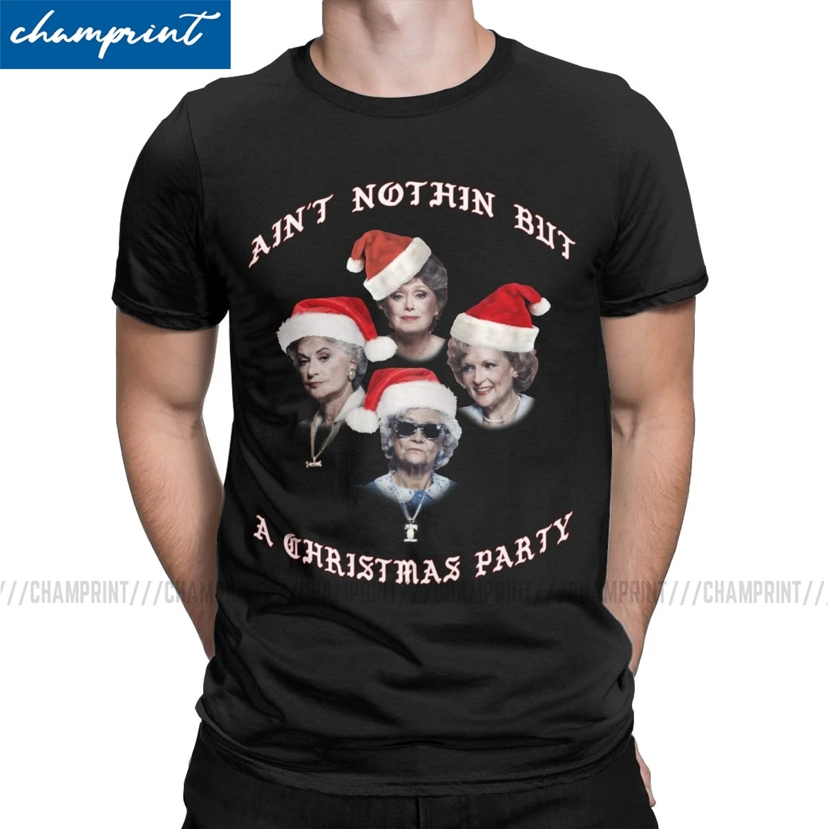 Футболка мужская с коротким рукавом Повседневная рубашка для рождественской