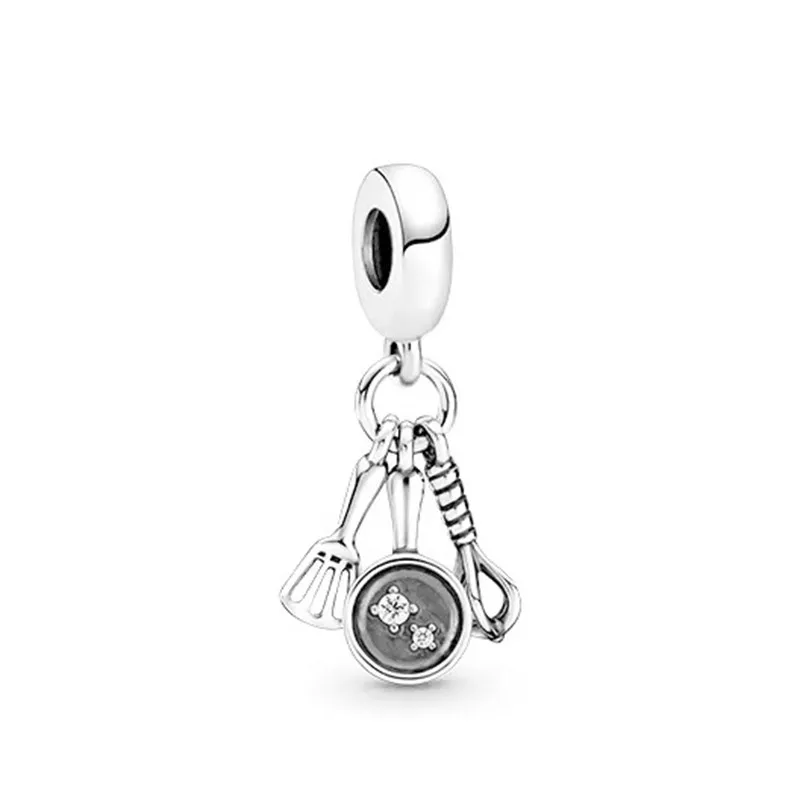 

100% 925 Silver New Spatula, Frying Pan And Blender Pendant For Original Pandora Bracelet Necklace Women's Diy Charm Jewelry