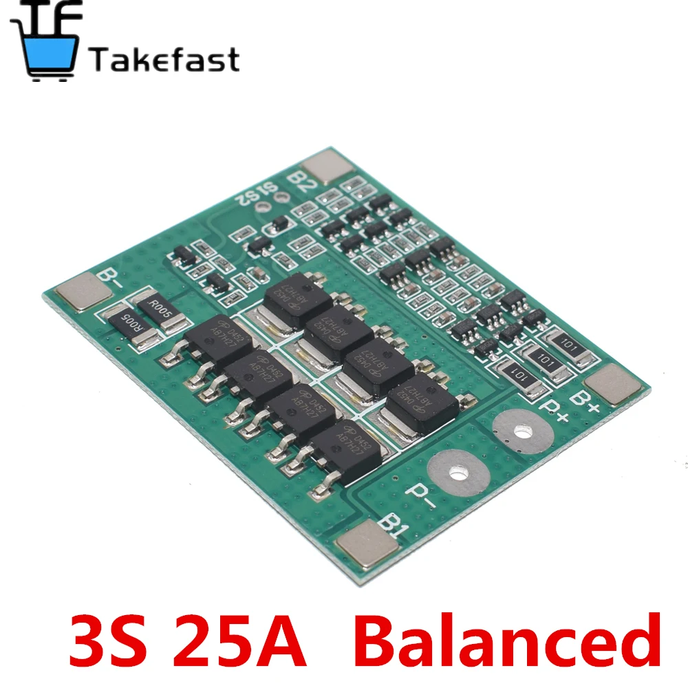 3S 25A Li-ion 18650 BMS PCM Battery Protection Board With Balance For li-ion Lipo Cell Pack Module | Электронные компоненты и