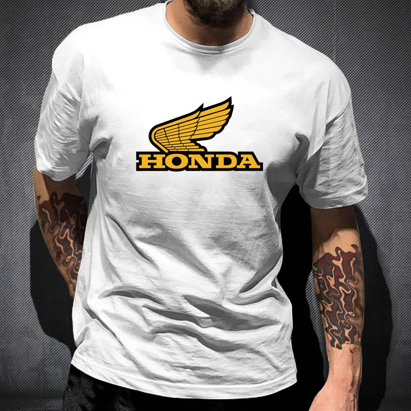 

Honda Car Logo Custom Round Neck Punk Comfortable Print Short Sleeve Tees Casual Tops Sweatshirts Leisure Oversized T-shirt