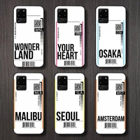travel air ticket aircraft pattern phone case for samsung galaxy a s note 10 7 8 9 20 30 31 40 50 51 70 71 21 s ultra plus