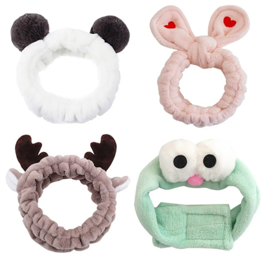 

2021Korean Version of Men and Women Net Red Face Wash Hairband Rabbit Ears Antlers Cat Ears Plush Bow Headdress Hair Accessories