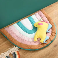baby rainbow crawling mat 1pc cotton children crawling mat carpet semicircle living room bedroom safety anti fall game mat