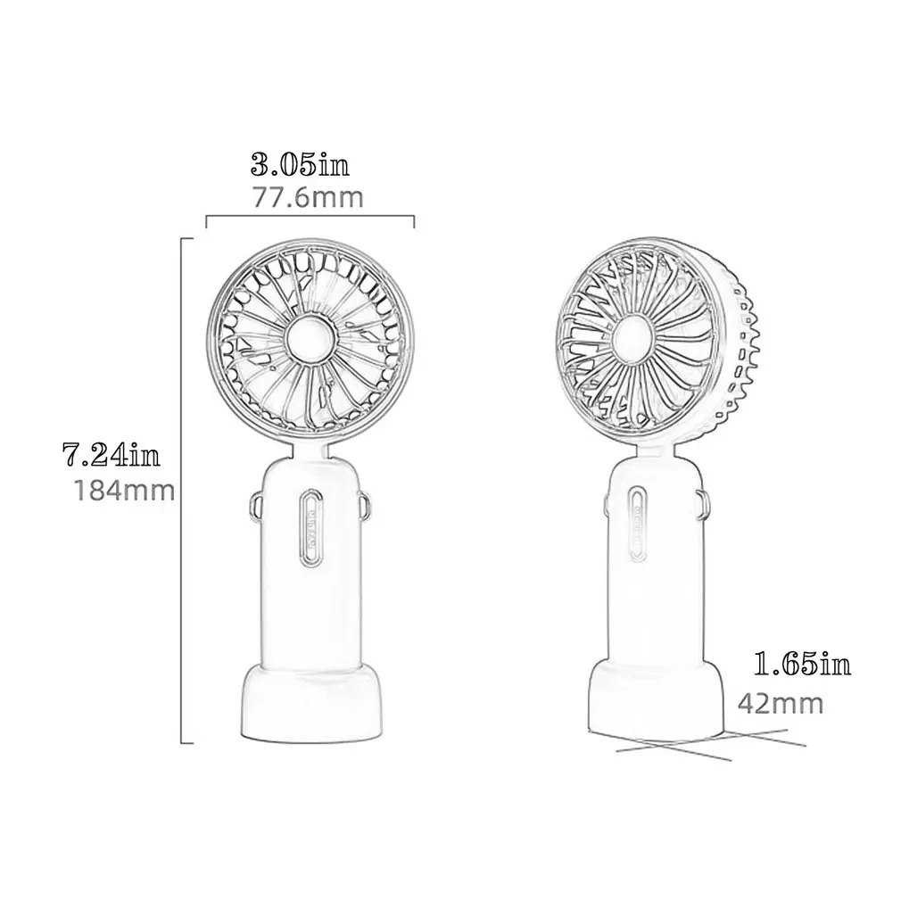 

WT-F40 Desktop Mini Outdoor Portable Handheld Neck Fan With Spiral Four Leaves Three Gears Wind Silent Operation