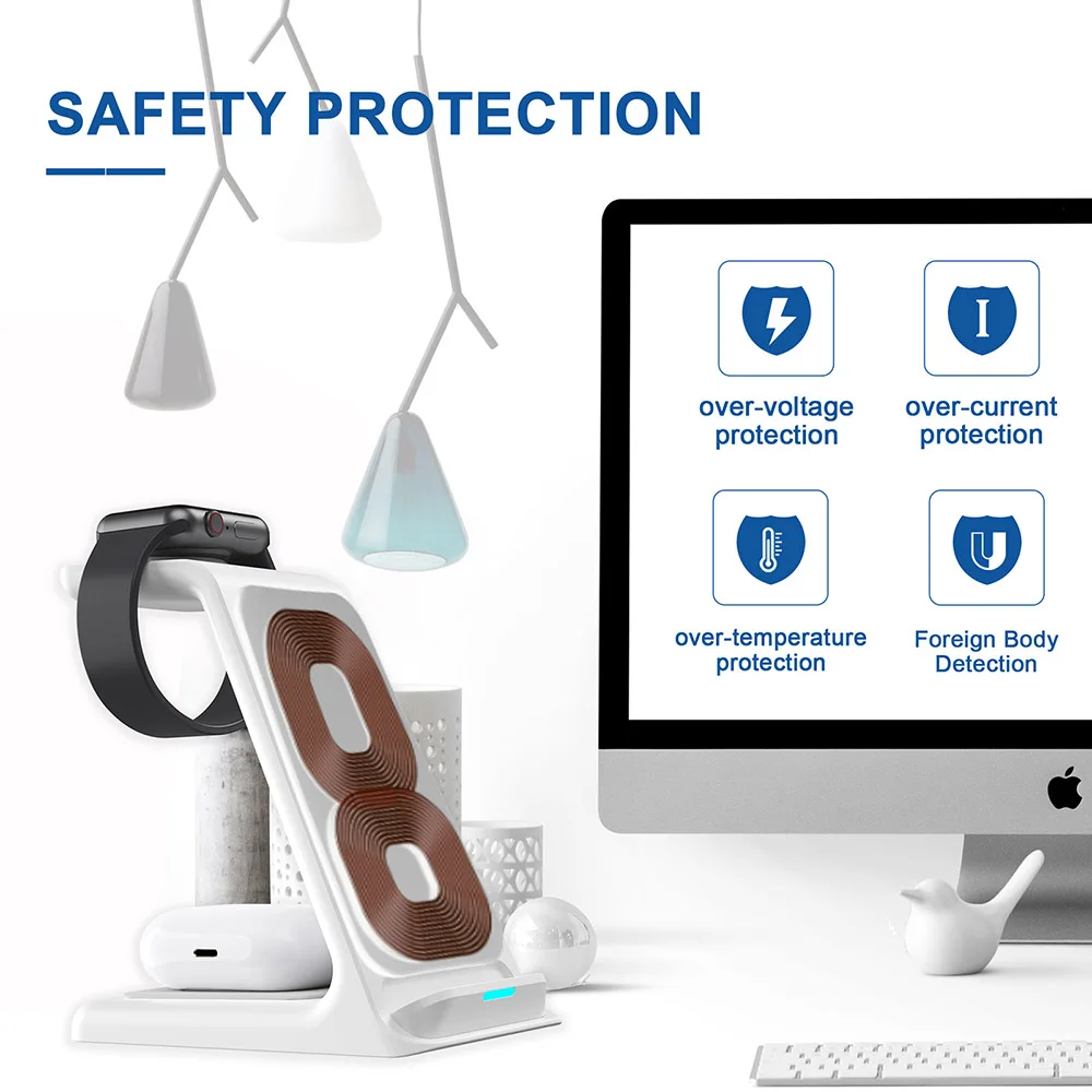 20w qi wireless charging stand for iphone 13 12 pro mini xs xr wireless chargers 3 in 1 for apple watch 7 6 charger airpods pro free global shipping