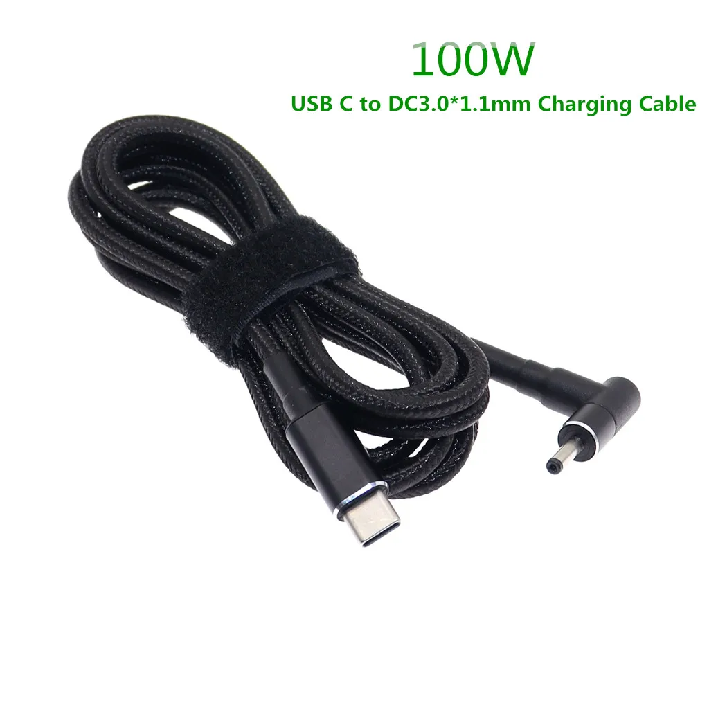 

100 Вт USB C Тип C папа к DC 3,0x1,1 мм папа PD зарядное устройство соединитель адаптер кабель для ноутбука Samsung Acer для Asus 1,8 м