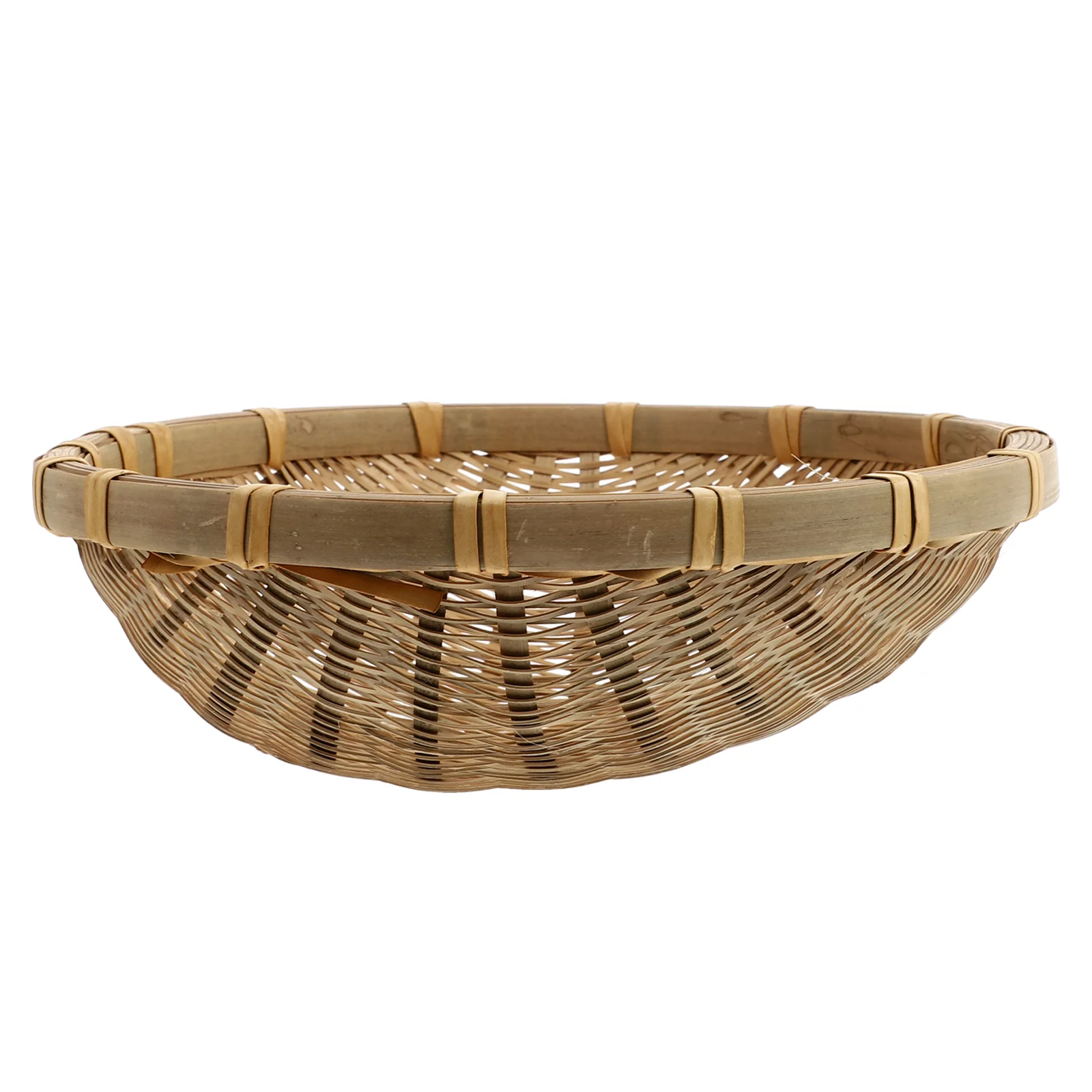 

1 Pc Bamboo Woven Round Dustpan Storage Basket Basket for Washing Rice