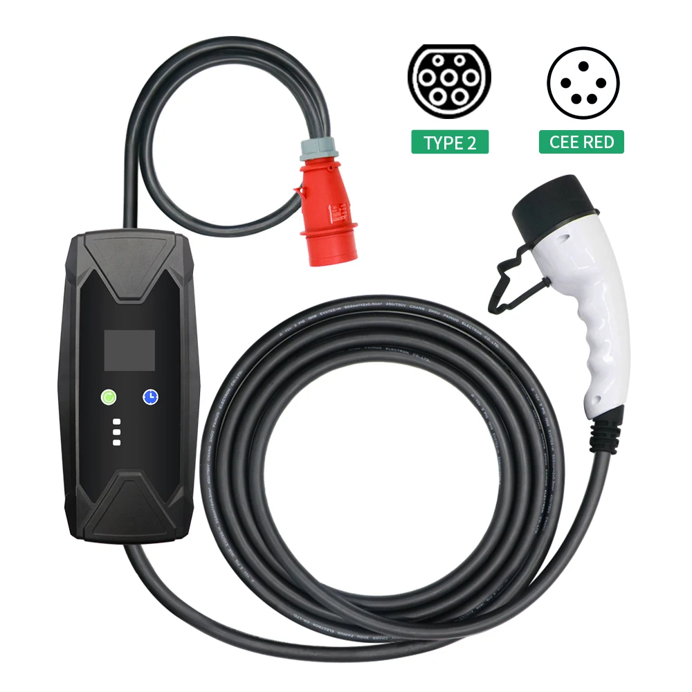 

Тип 2 16 А 11 кВт IEC 62196 3-фазная портативная зарядная станция для электромобиля