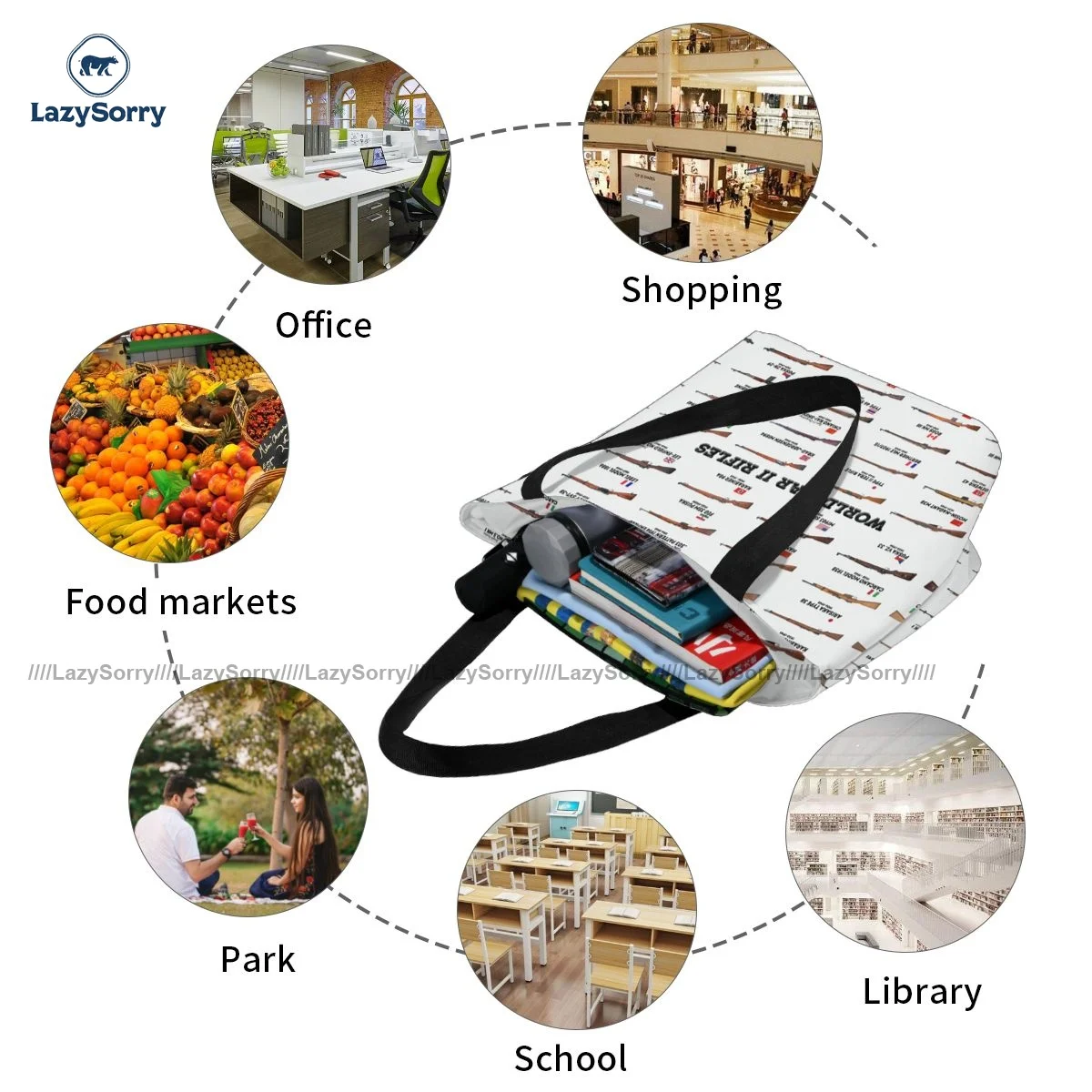 

Mosin Nagant Shopping Bag Gifts Reusable Handbag Polyester Outdoor Student Bags