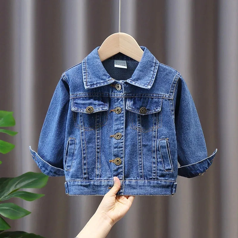 Children's Denim Jackets Trench Coat Embroidery Jackets Boy Baby Denim Coat Casual Outerwear Spring Autumn clothing