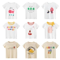 kids t shirts summer boys girls short sleeve print baby toddler children cotton tops tees clothes white new 2021 clothing