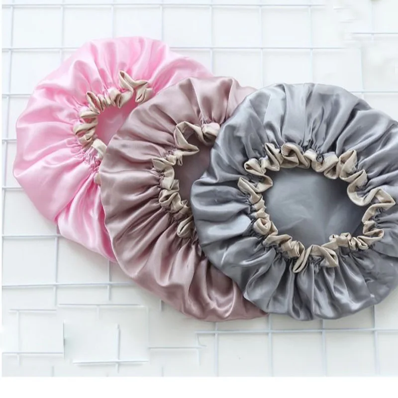 

3 PCS Shower Cap Thicken Waterproof Elastic Bath Hat Bathing Cap Reusable Bath Head Hair Cover Bathroom Accessories