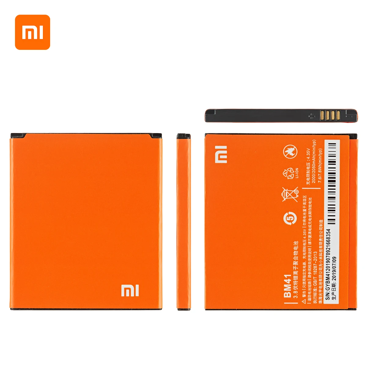 Оригинальный аккумулятор Xiao mi 100% BM41 2050 мАч для Xiaomi Redmi 1S Redmi1S высококачественные