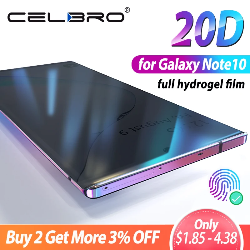 Защитная пленка для Samsung Galaxy Note 10 Plus plus Note10 S10 Гидрогелевая полное покрытие экрана