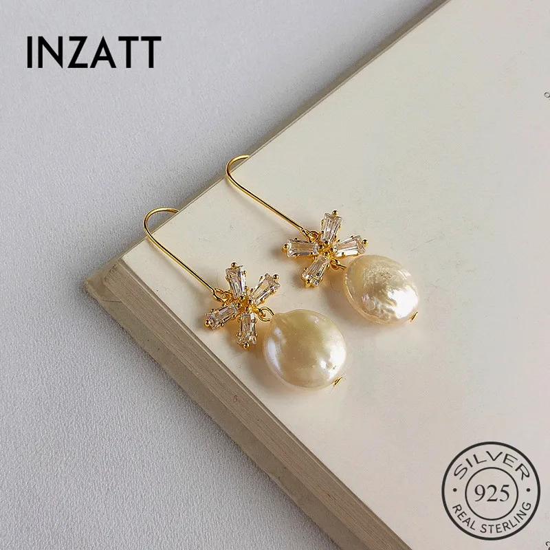 Женские серьги подвески INZATT вечерние из стерлингового серебра 925 пробы с