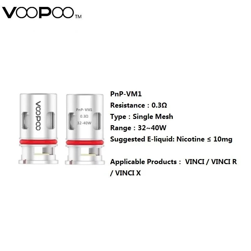 Оригинальная Сменная головка спирали для электронной сигареты Voopoo PnP Ом 0 R1 R2 RBA gor