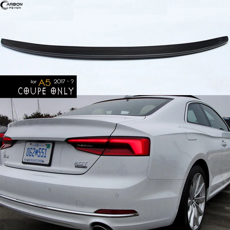

Carbon Fiber Rear Trunk Spoiler CF Rear Boot Deck Wing Styling Accessory for Audi 2017 -  A5 BW8 2-Door Coupe
