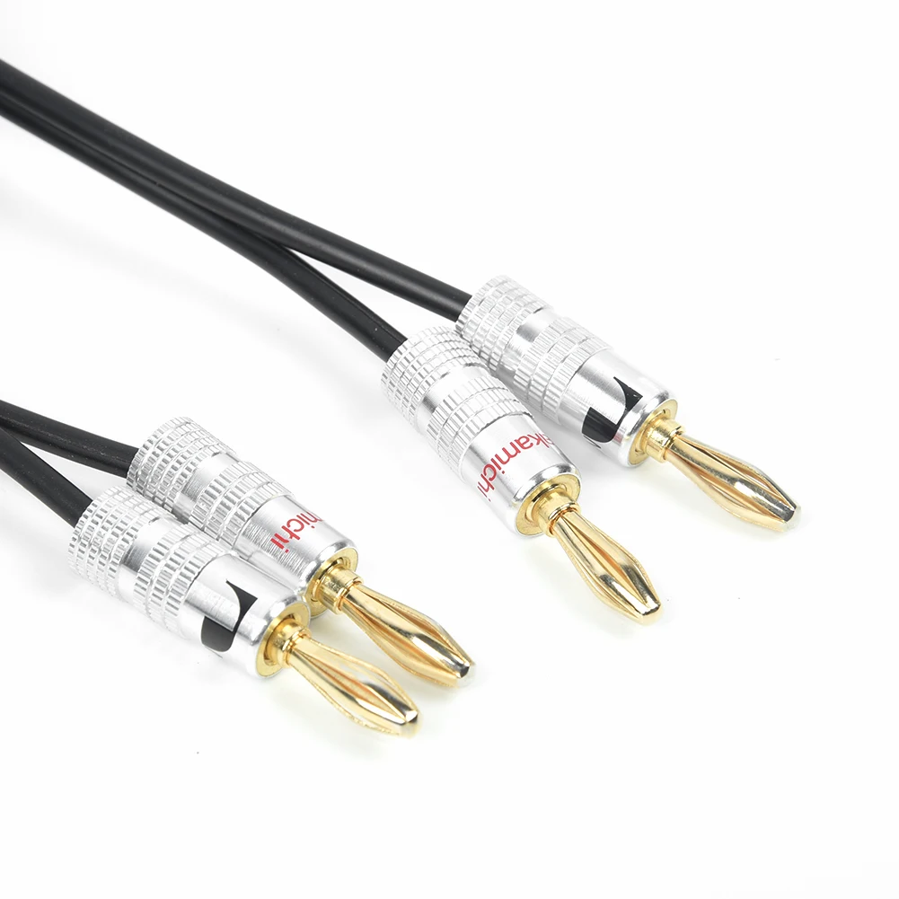 

Blue Audio Speakers Cable Cord Line OFC Wire With Banana Plug Connector Stereo
