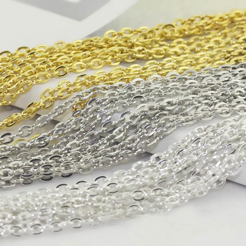 

5 м/упак. 2x3 мм 3x4mm Цепочки и ожерелья цепи родиево-серебро/золото/бронза Цвет плоской подошве, открытый носок, звено цепи для самостоятельног...